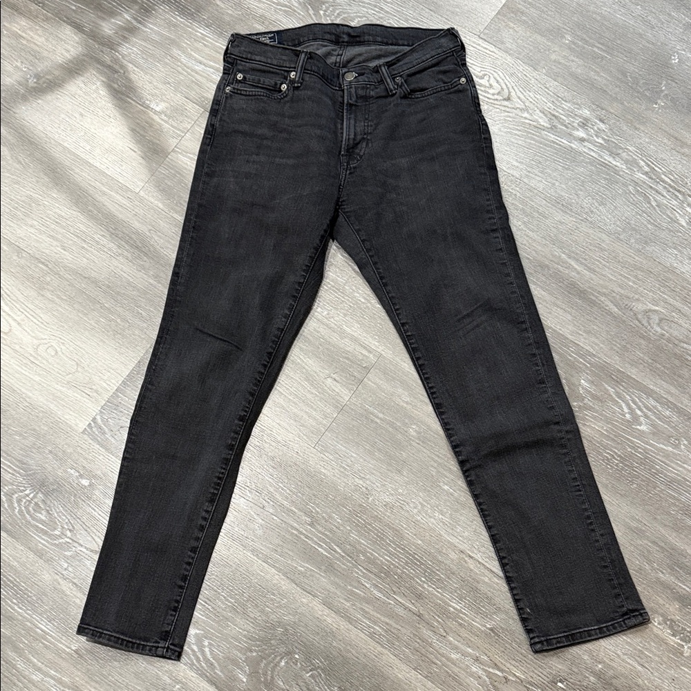 Abercrombie & Fitch Men's Dark Gray Skinny Jeans
